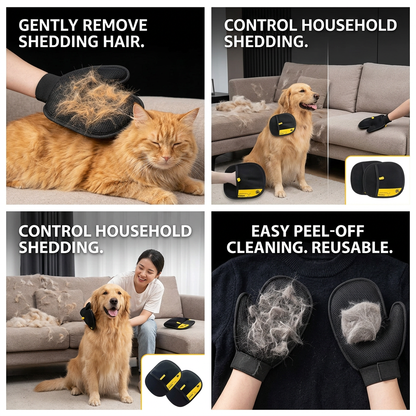Pet Deshedding Glove — Dog and Cat Grooming Hair Remover