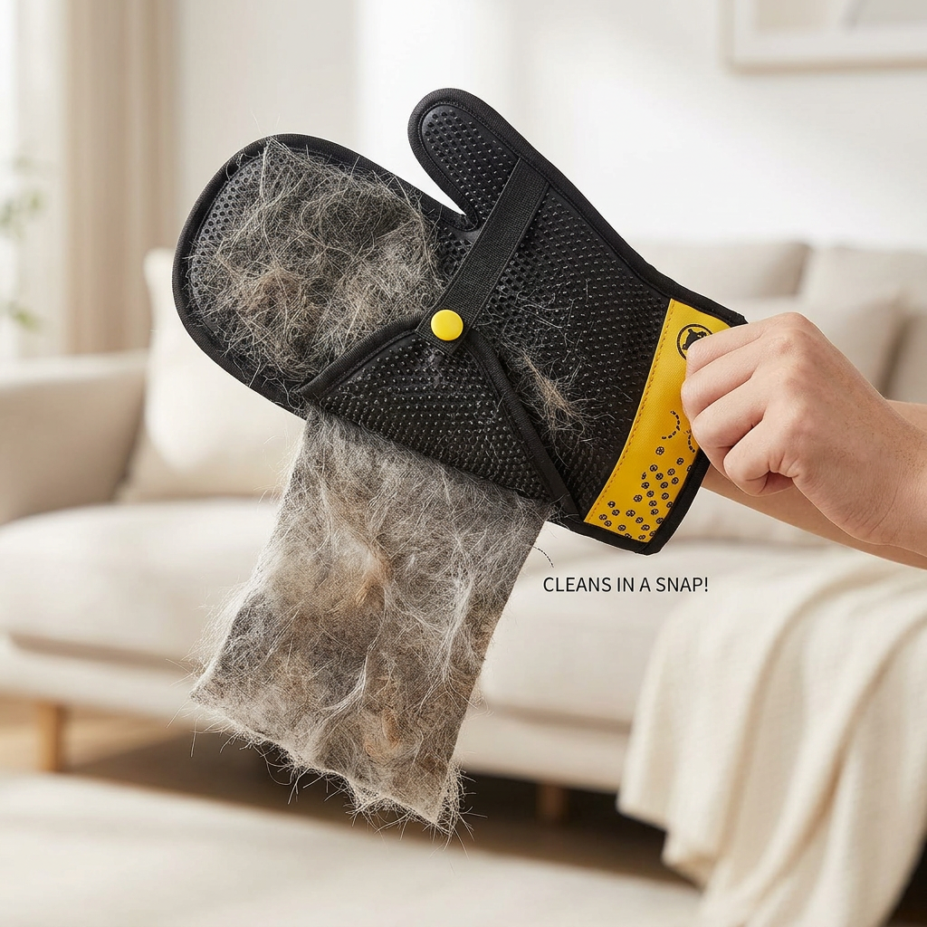 Pet Deshedding Glove — Dog and Cat Grooming Hair Remover