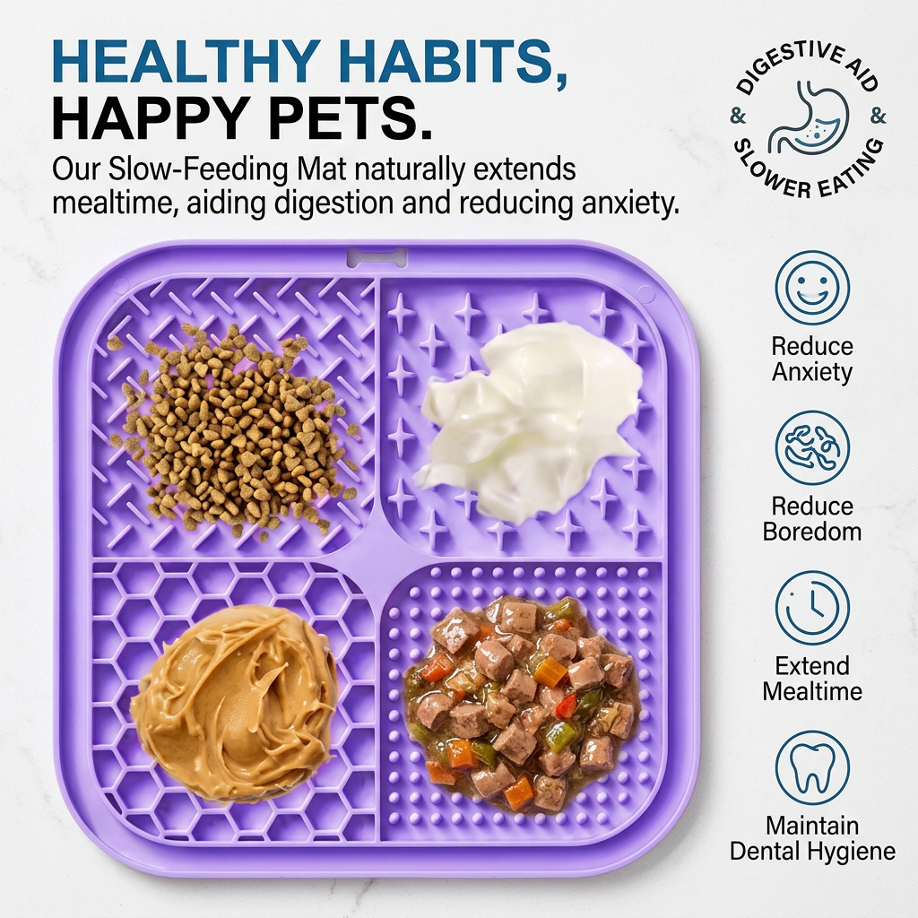 Silicone Lick Mat for Dogs — Slow Feeder Calming Mat